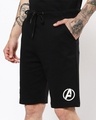 Shop Men's Black Avengers Side Printed Shorts-Front