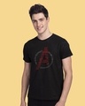 Shop Men's Black Avengers Typography T-shirt-Front