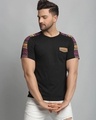 Shop Men's Black Aztec Printed Slim Fit T-shirt-Front