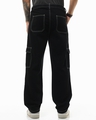 Shop Men's Black Baggy Cargo Jeans-Design