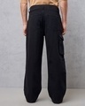 Shop Men's Black Baggy Straight Fit Cargo Jeans-Design