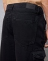 Shop Men's Black Baggy Straight Fit Cargo Jeans