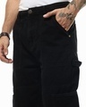 Shop Men's Black Baggy Straight Fit Carpenter Jeans