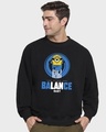 Shop Men's Black Balance Baby Graphic Printed Oversized Sweatshirt-Front