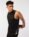 Shop Men's Black Batman Graphic Printed Athleisure Vest-Front