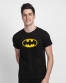Shop Men's Black Batman Classic logo Graphic Printed T-shirt-Front