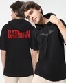 Shop Men's Black Batman Typography Oversized Hoodie T-shirt-Front