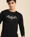 Shop Men's Black Batman Outline Logo (BML) Printed T-shirt-Front