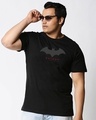 Shop Men's Black Batman Outline Logo Graphic Print Plus Size T-shirt-Front