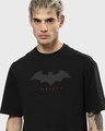 Shop Men's Black Batman Outline Logo Graphic Printed Oversized T-shirt