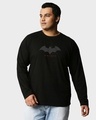 Shop Men's Black Batman Outline Logo Graphic Printed Plus Size T-shirt-Front