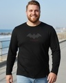 Shop Men's Black Batman Outline Logo Graphic Printed Plus Size T-shirt-Front