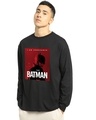 Shop Men's Black Batman Poster Graphic Printed Oversized T-shirt-Front