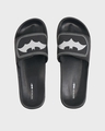 Shop Men's Black Batman Printed Velcro Sliders-Front