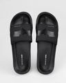 Shop Men's Black Batman Printed Velcro Sliders-Full
