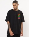 Shop Men's Black Be Proud Of Who You Are Typography Oversized T-shirt-Front