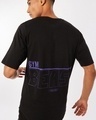 Shop Men's Black Beast Typography Oversized Fit T-shirt-Front