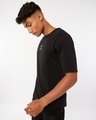 Shop Men's Black Beast Typography Oversized Fit T-shirt-Design