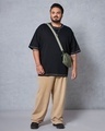 Shop Men's Black Oversized Plus Size T-shirt-Full
