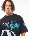 Shop Men's Black Venom Graphic Printed Oversized T-shirt