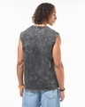 Shop Men's Black Trouble Graphic Printed Oversized Acid Wash Vest-Design