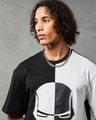 Shop Men's Black & White Iron Man Color Block Oversized T-shirt