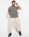 Shop Men's Black & Beige Striped Oversized Shirt-Design