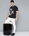 Shop Men's Black Believe Typography Slim Fit T-shirt-Full