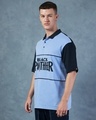 Shop Men's Blue Black Panther Graphic Printed Oversized Polo T-shirt-Full