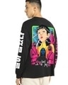 Shop Men's Black Bloodshed Graphic Printed Oversized T-shirt-Front