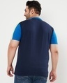 Shop Men's Black & Blue Color Block Henley Plus Size T-shirt-Design