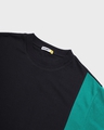 Shop Men's Black & Blue Color Block Oversized T-shirt