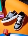 Shop Men's Black & Blue Color Block Sneakers-Front