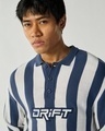 Shop Men's White & Blue Striped Oversized Sweater