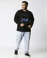 Shop Men's Black Blue Vibes Graphic Printed Plus Size T-shirt-Design
