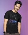 Shop Men's Black Blue Vibes Graphic Printed T-shirt-Front