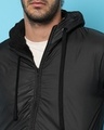 Shop Men's Black Bomber Hoodie Jacket
