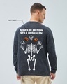 Shop Men's Black Bones in Motion Still Unshaken Graphic Printed Oversized Acid Wash T-shirt-Full