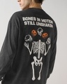 Shop Men's Black Bones in Motion Still Unshaken Graphic Printed Oversized Acid Wash T-shirt