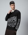 Shop Men's Black Breathing Rockstar Typography Oversized T-shirt-Front