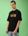 Shop Men's Black Bright Spark Graphic Printed Oversized T-shirt-Full