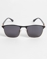 Shop Men's Black Browline Polarised Lens Sunglasses-Design