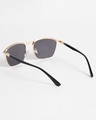 Shop Men's Black Browline Polarised Lens Sunglasses