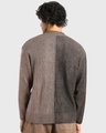 Shop Men's Black & Brown Color Block Oversized Sweater-Full
