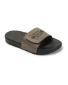 Shop Men's Black & Brown Printed Velcro Sliders-Design