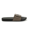 Shop Men's Black & Brown Printed Velcro Sliders