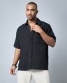 Shop Men's Black Striped Oversized Shirt-Front
