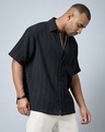Shop Men's Black Striped Oversized Shirt-Design