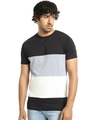 Shop Men's Black & Grey Color Block T-shirt-Front