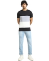 Shop Men's Black & Grey Color Block T-shirt-Full